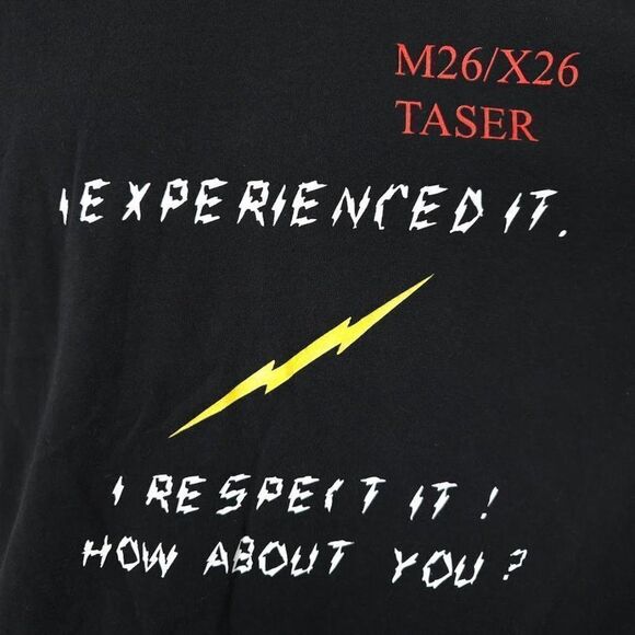Vintage M26 X26 Taser T Shirt Mens Size Large Black Y2K Law Enforcement Cops - Picture 2 of 5